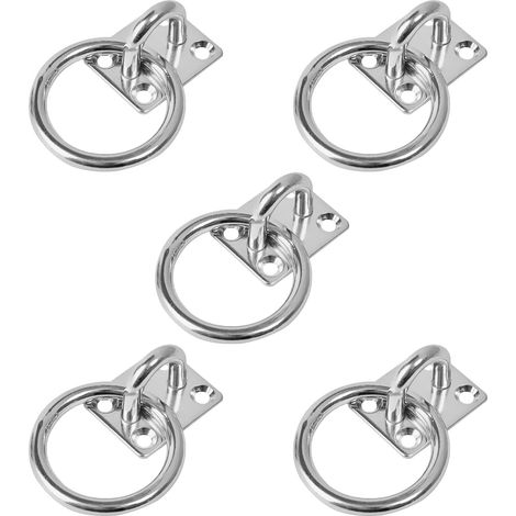 Boucle d'Anneau en Acier Inoxydable - Lot de 5 - Métal Robuste - Fixation Résistante - Équitation et Maison - 3,5 x 3 cm (1/5)