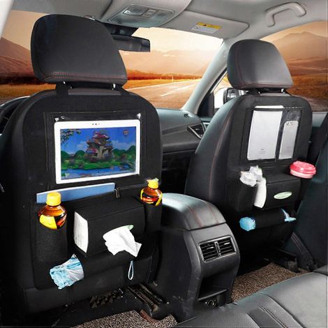 Auto-Rücksitz-Organizer aus Vliesstoff, 40 x 55 cm, waschbar, universelle Aufbewahrungstasche für Handyhalterungen