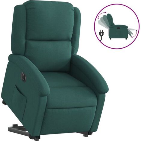 Fauteuil inclinable électrique en tissu vert foncé (1/5)