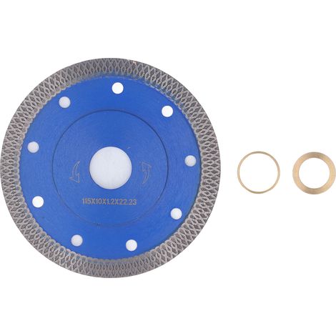 Disque diamant ultra-fin découpe carrelage porcelaine granit marbre céramique avec bride et lame ondulée 4,5 pouces (1/5)