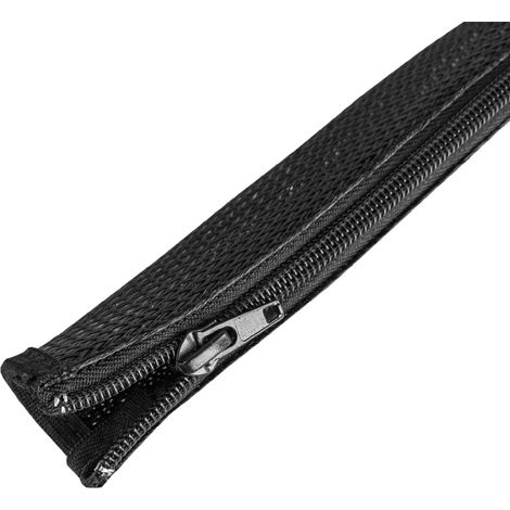 EVOline TexFlex Kabelschlauch mit Zipp, flexibel und dehnbar, 2000 mm, ø 35-50 mm, schwarz, Textil (1/4)