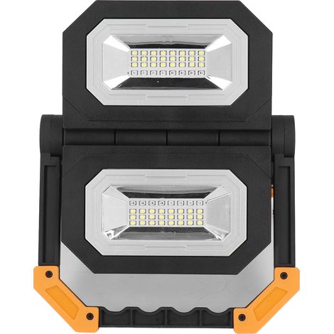 Projecteur LED rechargeable 64 LED 6000K variateur 2 intensités clignotant rouge bleu lampe mécanicien pliable portable (1/5)