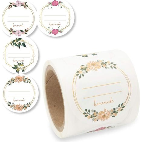 200 etiquetas autoadhesivas de plástico de 5 cm – Fáciles de quitar, impermeables y sin residuos, para tarros, congelador y recipientes de alimentos (1/3)