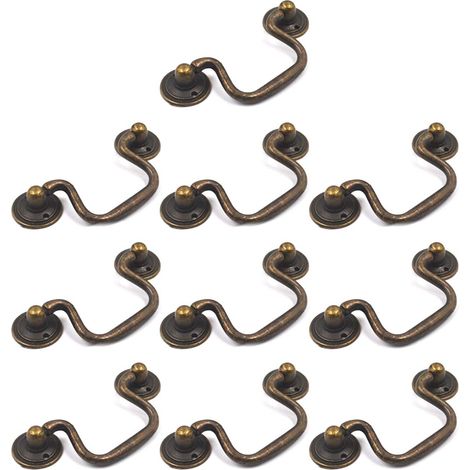 Poignées en bronze pour tiroirs, commodes, armoires et placards - 99 mm - Lot de 10 (1/5)
