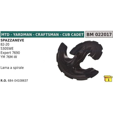 Schneeräumschild MTD CUB CADET 82-20 - 530SWE - Expert 7690 - YM 76M-W