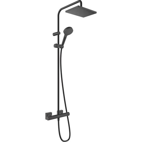 Hansgrohe Vernis Shape Colonne de douche 230 1jet EcoSmart 9l/min avec mitigeur thermostatique, Noir mat (26097670-SP) (1/4)