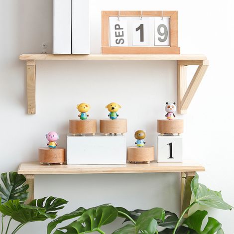 Boîte à musique mécanisme sculpté mini en bois avec flamant rose boîte musicale à main cadeau idéal pour petites filles (1/5)