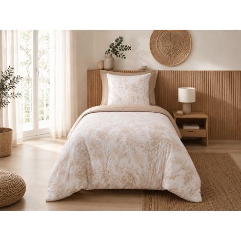 Housse de couette 140 x 200 cm coton 57 fils imprimé végétal JAVA (1/5)