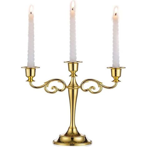 TuseRxln 3 Hochzeitskerzenhalter, Zinklegierungskerzen, Esstisch, Abendessen bei Kerzenschein, Hotelinterieur
