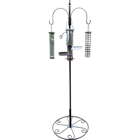 Metal Complete Bird Feeding Station with 4 Large Feeders & Patio Stand (1/5)