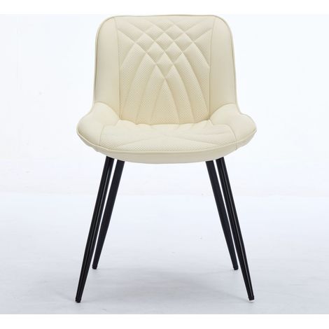 Lot de chaises assise ergonomique chaise repas 2 chaises revêtement en cuir pu perforé assise respirante surpiqûres 3d artistiques (1/5)