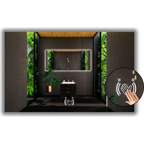 LED-Spiegel 85x50 mit berührungslosem Sensorschalter, wasserdicht IP65 (1/5)