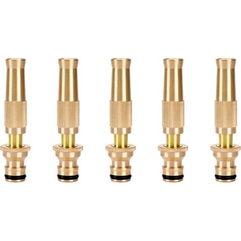 5X High Pressure Hose Nozzle Heavy Duty , Brass Water Hose Nozzles for Garden Hoses, Adjustable Function (1/5)
