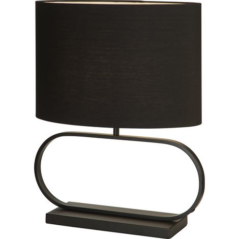 Searchlight Sleek Lampe de table, noire, abat-jour noir, 1 x E27 (1/5)