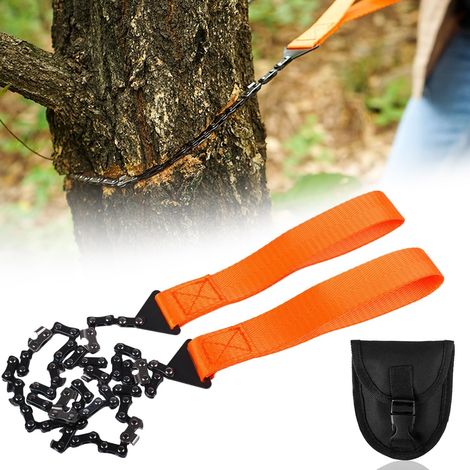 Manual Chain Saw 65 cm, Carbon Steel, 11 Teeth  Folding Survival Saw with Belt Case, Wire Saw for Camping, Bushcraft, Hiking, Hunting and Survival Kit (1/5)