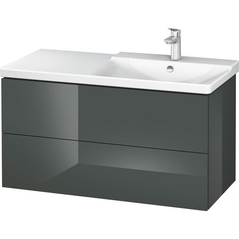 Meuble sous-vasque L-CUBE 1020x481x555mm Gris Doloaveci brillant