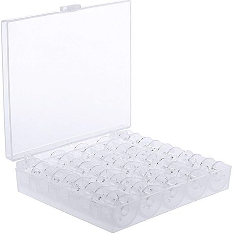 25 Pièces Bobines De Machine À Coudre, Canettes En Plastique Avec Boîte De Rangement ( Transparent ) (1/5)