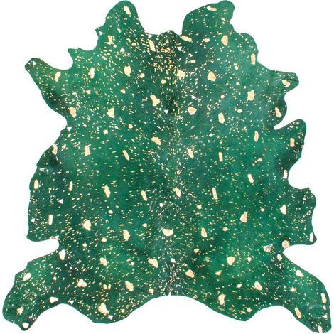 Tapis Peau de Vache "Fly" Vert & Or Entre 2 et 2,6 m2 (1/3)