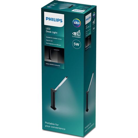 Philips Lampada da scrivania LED nera 5W 4000K moderna (1/5)