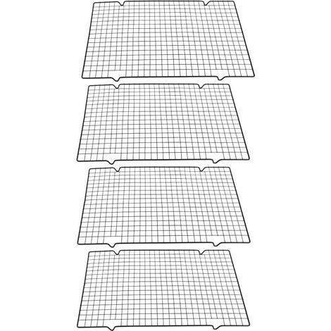 4 grilles de refroidissement et de cuisson en acier inoxydable, grille de refroidissement pour pâtisserie, grille de cuisson 40,5 x 25,5 x 2 cm, plaque de cuisson au charbon de bois (1/5)