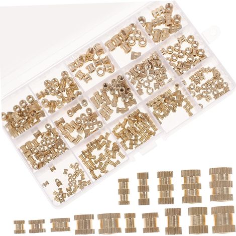 Ensemble de 330 inserts filetés en cuivre thermodurcissable pour l'automobile, l'électronique et les équipements de loisirs (1/5)