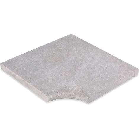 Angle Rentrant pour margelles Pierre Naturelle Atlas - 45,5x45,5x3 cm - Bord rond - Gris (1/2)
