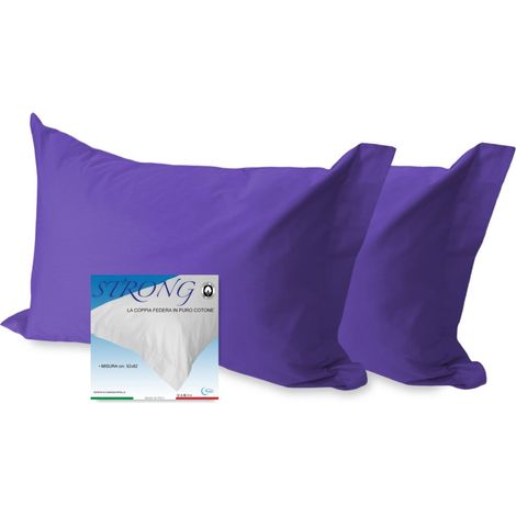 COPPIA federa per GUANCIALE STRONG tinta unita VIOLA cm. 52X82
