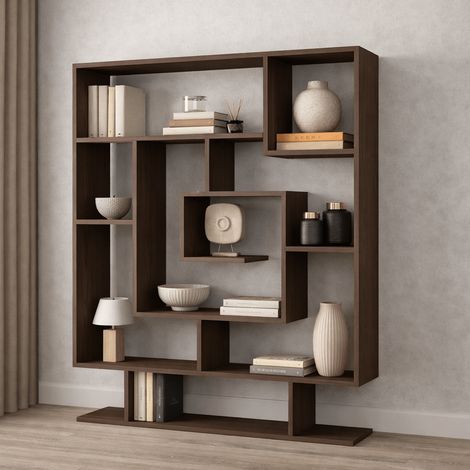 Bücherregal Sarma wengebraunes Melamin 124,8x149,4x22 cm
