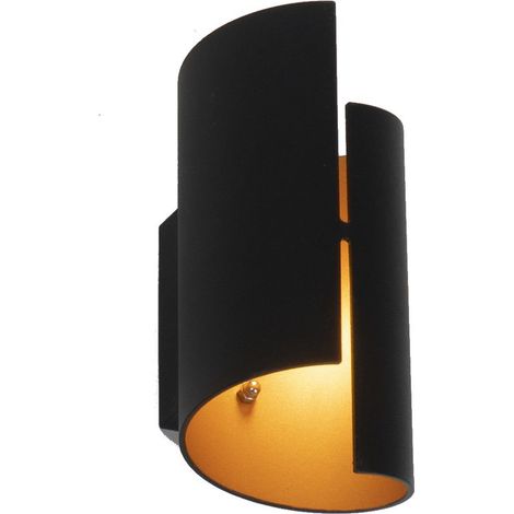 QAZQA Appliques faldo - Moderno - Alluminio - Nero - Cilindro G9 Max. 1 x 2.5 Watt