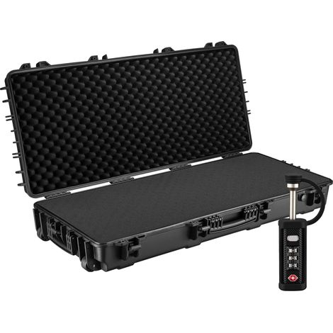 Wiltec Maletín universal de 119 x 53 x 21 cm con candado, estuche de transporte impermeable con acolchado de espuma, maleta protectora de PP y fibra de vidrio