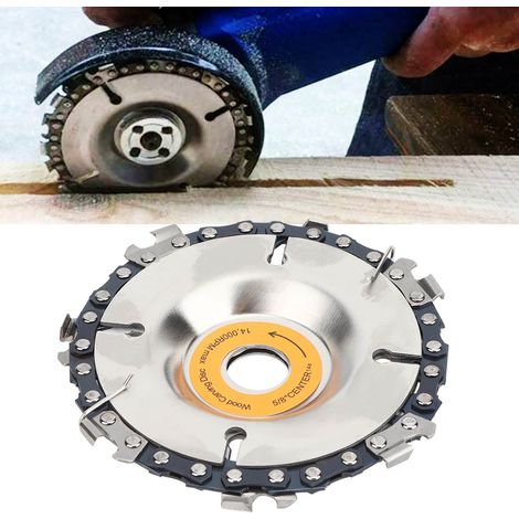 Disque de tronçonneuse de 10 cm (4 pouces) pour meuleuse d'angle, accessoire pour sculpture sur bois en carbure (1/5)