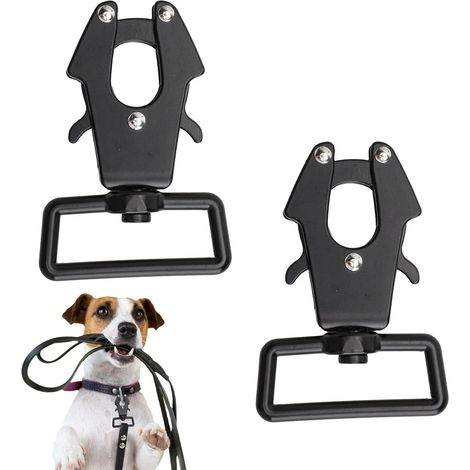 Mousqueton Laisse Chien 2 PCS – Mousqueton sécurité Chien, Clip Laisse Chiens Rotatif 360° avec mousquetons pivotant et Clip Chiens, Attache Robuste pour Promenade et entraînement (1/5)