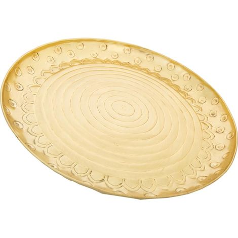 Plato decorativo de metal oro 39x39x2,5 (1/5)