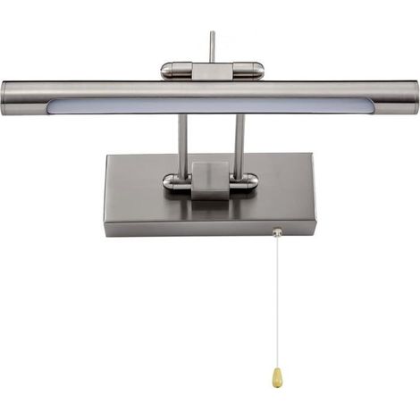 Applique Murale LED pour Salle de Bain avec Interrupteur à Tirette, Miroir Réglable IP44, 4000K 35cm/6w Blanc