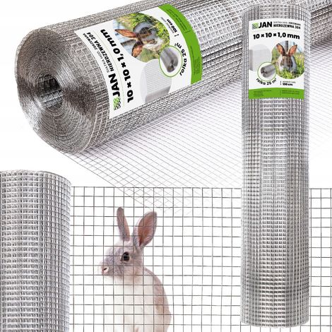 Grillage soudé en acier inoxydable 304 8x8x0,8 mm pour volière, cages de 25 m²