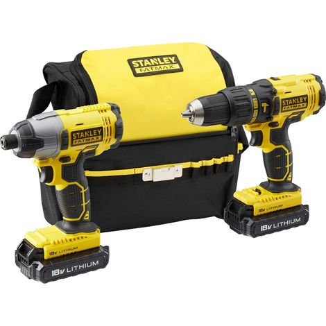Stanley FMCK465C2S Akku Schlagbohrschrauber 18V Schlagschrauber 1,3Ah - Mit Transporttasche 2x Akkus