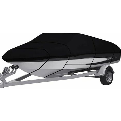 Bâche De Bateau Pour Remorque,Très Résistante 210d De Qualité Marine En Tissu Oxford Imperméable,Pour Yacht, Bateau De Pêche, Tri-Coque (210d,11-13ft-V) (1/5)