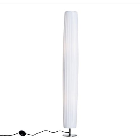 Lámpara de Pie Moderna para Dormitorio Comedor Salón (2 E27 Bombilla) Interruptor de y Bajo Consumo avec Base de Acero Inoxidable 120 cm Blanco (1/5)