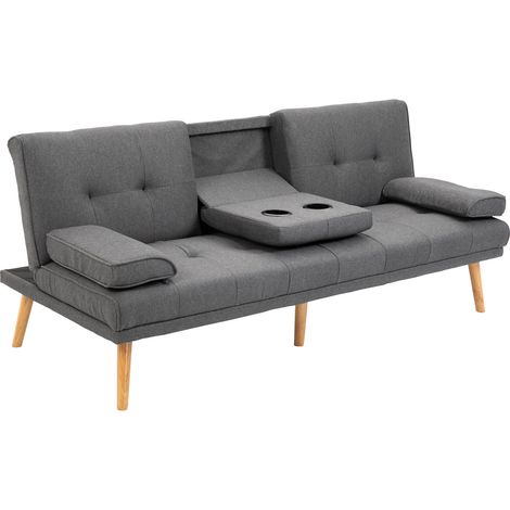 Canapé convertible ETIENNE gris (1/5)