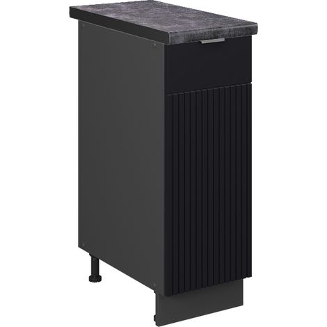 Armadio cucina dispensa alto Fame-Line, Nero rigato, 30 cm , PL Antracite, Vicco (1/5)