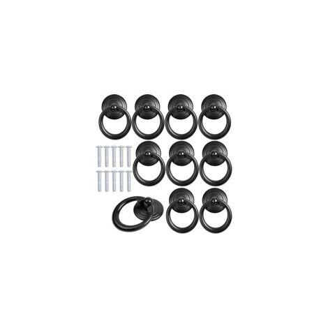 Poignée de meuble en métal, bouton de porte, poignée de tiroir, poignée de meuble classique, bouton de meuble rond, poignées à vis pour armoire, commode, lot de 10, noir — (1/5)