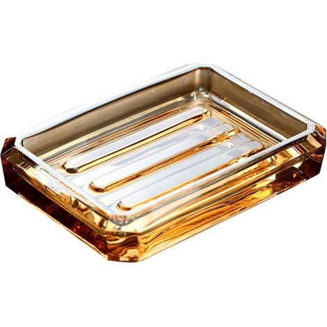 Étui à Savon en Verre Porte-Savon décoratif Compact 12.50X9.00X2.50 Cm résistant à l'usure pour Salle de Bain avec égouttoir Pratique Plusieurs Styles (1/5)