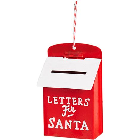 Boîte Aux Lettres De Noël - Boîte Métallique Peinte En Rouge - Décoration Arbre De Noël - Pendentif 3D En Fer Forgé - 1 Pièce (1/3)
