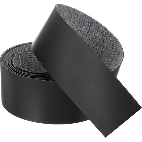 Bande de Chant 3 Mètre x 55mm, Bande Bordure Meuble Masquage Préencollé en PVC, Placage Contreplaqué Flexible avec Adhésif Thermofusible pour Bords Meuble Étagère Panneaux, Noir (1/5)