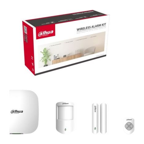 Dahua kit di allarme Centrale HUB 4G + Rilevatore + Contatto + Telecomando - ART-ARC3000H-03-FW2-868