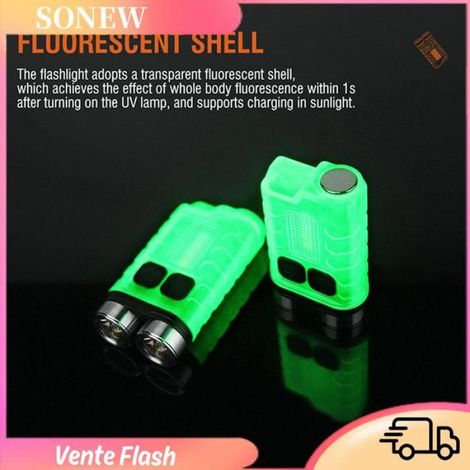 Sonew lampe de poche porte-clés Mini lampe de poche LED porte-clés lampe de poche rechargeable étanche sport moustiquaire Noir (1/5)