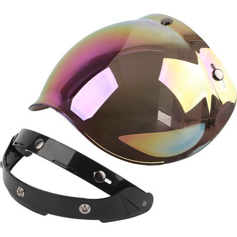 Retro-Motorrad-Sonnenblende mit 3 Druckknöpfen, Windschutz und farbiger Helmvisierscheibe (1/5)