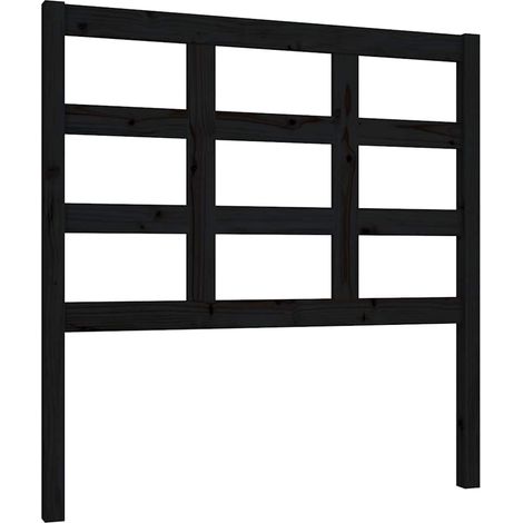 Maison Exclusive - Testiera per Letto Nera 95,5x4x100 cm in Legno Massello di Pino (1/5)