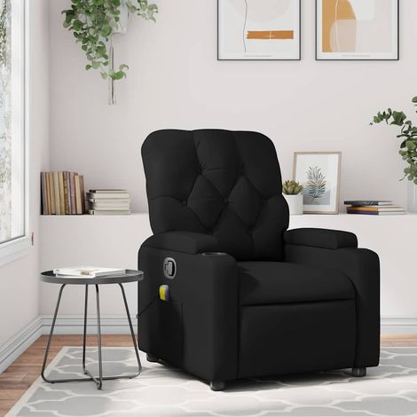 Massage-Relaxsessel, Kunstleder, Schwarz