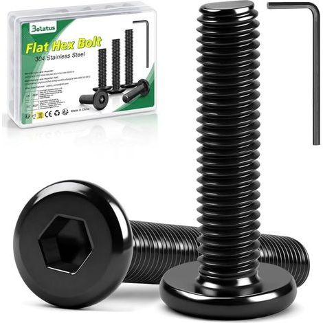 Pack of 20 M5 x 25 304 stainless steel flat head socket screws with Allen key for furniture, parking spaces, electrical appliances, motorcycle accessories, etc. (1/5)